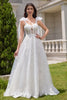 Load image into Gallery viewer, White A-Line Appliques Lace Up Tulle Corset Wedding Dress