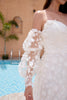Load image into Gallery viewer, White A Line Sweetheart Applique Wedding Dress with Detachable Sleeves