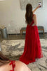Load image into Gallery viewer, Navy A-Line Spaghetti Straps Tulle Prom Dress with Appliques