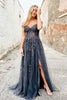Load image into Gallery viewer, Lilac A-Line Spaghetti Straps Tulle Prom Dress with Appliques
