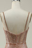 Load image into Gallery viewer, Blush Spaghetti Straps Tulle Glitter Corset Prom Dress
