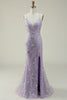 Load image into Gallery viewer, Lavender Spaghetti Straps Mermaid Prom Dress with Slit