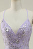 Load image into Gallery viewer, Lavender Spaghetti Straps Mermaid Prom Dress with Slit