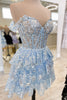 Load image into Gallery viewer, Sparkly Red Corset Tiered Lace A-Line Short Graduation Dress