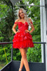 Load image into Gallery viewer, Sparkly Blue Corset Tiered Lace A-Line Short Graduation Dress