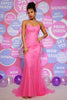 Load image into Gallery viewer, Fuchsia Spaghetti Straps Mermaid Prom Dress with Appliques