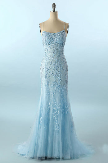 Mermaid Yellow Long Prom Dress with Appliques