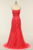 Load image into Gallery viewer, Mermaid Spaghetti Straps Light Pink Long Prom Dress with Appliques