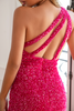Load image into Gallery viewer, Fuchsia Sequin Long Prom Dress with Slit