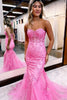 Load image into Gallery viewer, Strapless Mermaid Corset Prom Dress with Appliques