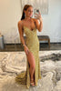 Load image into Gallery viewer, Gold Mermaid Sequin Prom Dress with Slit