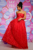 Load image into Gallery viewer, Red A Line Strapless Princess Corset Prom Dress