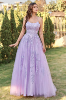 Load image into Gallery viewer, Spaghetti Straps A-Line Lavender Princess Prom Dress