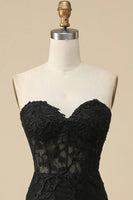 Load image into Gallery viewer, Pink Corset Sweetheart Long Lace Mermaid Prom Dress with Slit