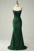 Load image into Gallery viewer, Halter Dark Green Mermaid Prom Dress with Beading