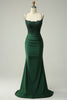 Load image into Gallery viewer, Dark Green Halter Mermaid Prom Dress with Beading