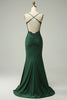 Load image into Gallery viewer, Halter Dark Green Mermaid Prom Dress with Beading