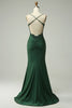 Load image into Gallery viewer, Dark Green Halter Mermaid Prom Dress with Beading