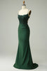 Load image into Gallery viewer, Halter Dark Green Mermaid Prom Dress with Beading