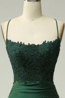 Load image into Gallery viewer, Halter Dark Green Mermaid Prom Dress with Beading