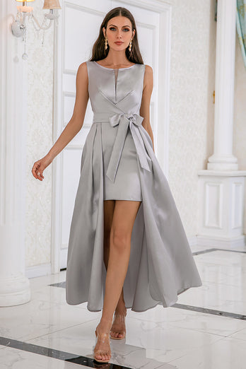 Grey High-low Bodycon Party Dress