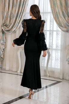 Mermaid Black Prom Dress with Lace