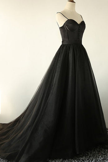 Black Sweetheart Tulle Prom Dress