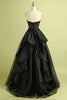 Load image into Gallery viewer, Ball Gown Black Strapless Princess Evening Dress
