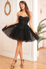 Load image into Gallery viewer, A Line Sweetheart Black Graduation Dress with Lace Sleeves
