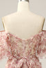 Load image into Gallery viewer, A Line Floral Off Shoulder Plus Size Prom Dress