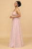 Load image into Gallery viewer, A Line Spaghetti Straps Blush Long Bridesmaid Dress