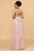 Load image into Gallery viewer, A Line Spaghetti Straps Blush Long Bridesmaid Dress
