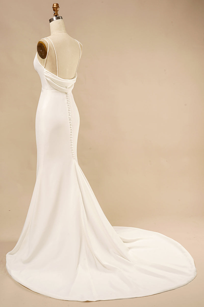 Load image into Gallery viewer, Mermaid Boho Wedding Dress with Ruffles