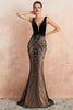 Load image into Gallery viewer, Black Sequins Mermaid Sparkly Prom Dress