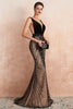 Load image into Gallery viewer, Black Sequins Mermaid Sparkly Prom Dress