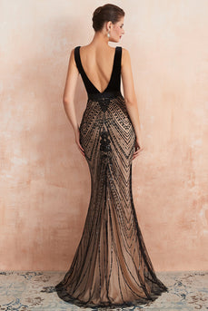 Black Sequins Mermaid Sparkly Prom Dress
