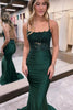 Load image into Gallery viewer, Dark Green Halter Mermaid Prom Dress with Beading