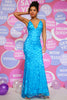 Load image into Gallery viewer, Blue Sheath Sparkly Prom Dress with Sequins