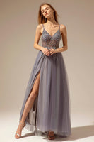 Load image into Gallery viewer, Spaghetti Straps Long Prom Dress With Slit