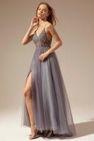 Load image into Gallery viewer, Spaghetti Straps Long Prom Dress With Slit