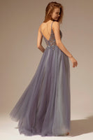 Load image into Gallery viewer, Spaghetti Straps Long Prom Dress With Slit