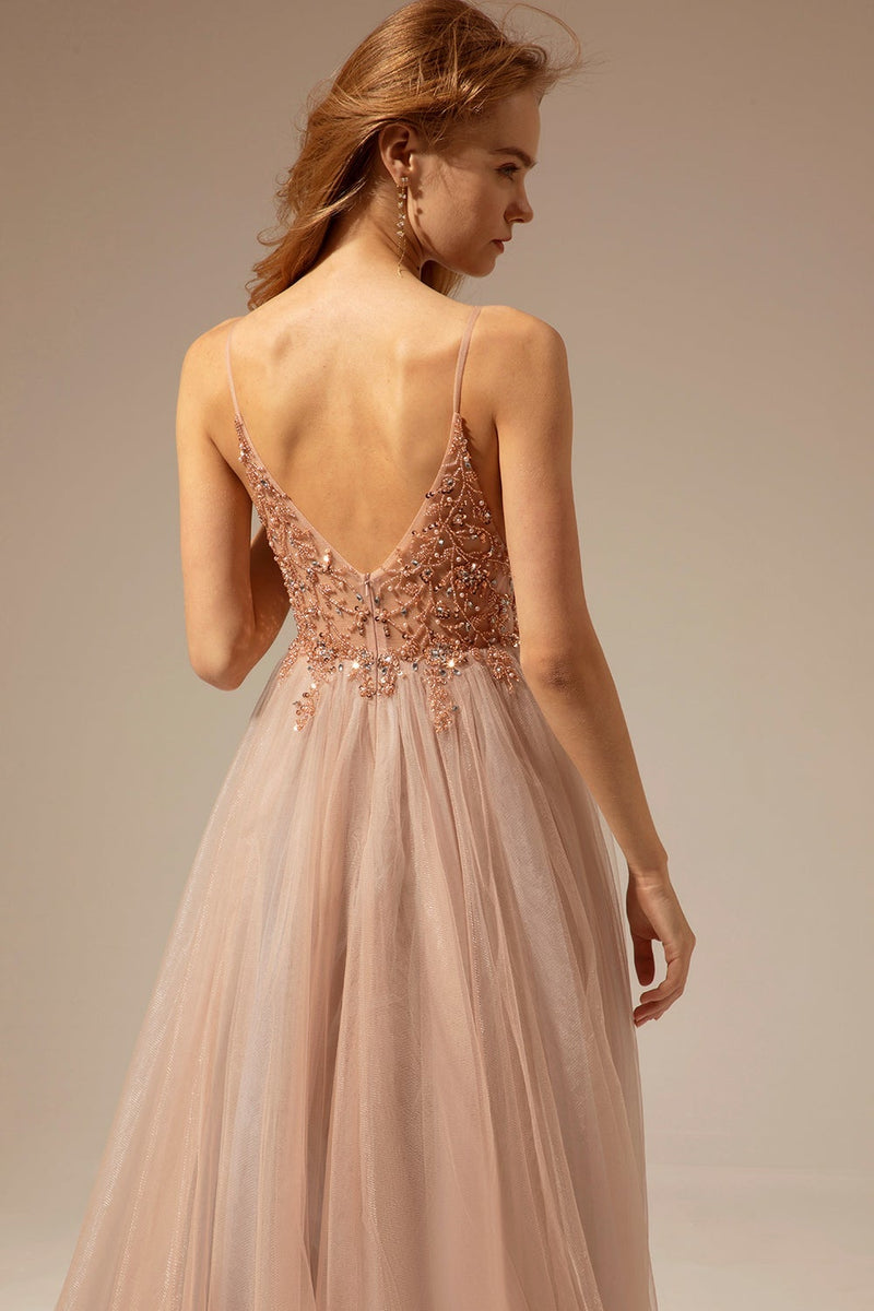Load image into Gallery viewer, Spaghetti Straps Long Prom Dress With Slit