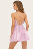 Load image into Gallery viewer, Pink Spaghetti Straps Homecoming Dress