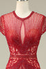 Load image into Gallery viewer, Luxurious Mermaid Jewel Neck Champagne Prom Dress with Beading
