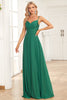 Load image into Gallery viewer, Dark Green A Line Spaghetti Straps Long Simple Prom Dress