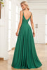 Load image into Gallery viewer, Dark Green A Line Spaghetti Straps Long Simple Prom Dress