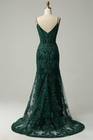 Load image into Gallery viewer, Sparkly Dark Green Mermaid Sequin Long Prom Dress