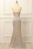 Load image into Gallery viewer, Silver Sequins Long Prom Dress with Slit