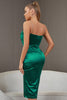 Load image into Gallery viewer, Green Spaghetti Straps Cocktail Party Dress with Slit