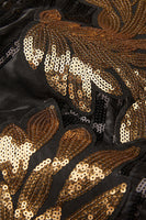 Load image into Gallery viewer, Black and Gold Jacquard Sequins Men&#39;s 2 Piece Prom Suits